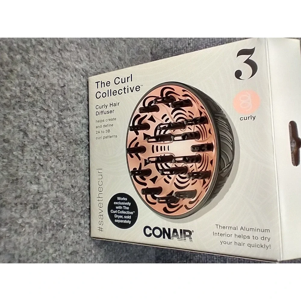 Conair The Curl Collective Curly Hair Diffuser NPTCCA01 Rose Gold Black NEW‎